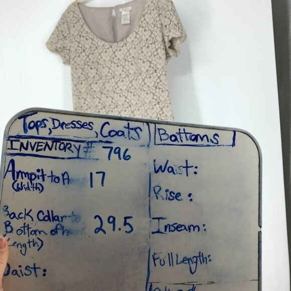 Talula  Creme taupe lace scoop neck mini dress/tunic blouse small - Picture 2 of 14